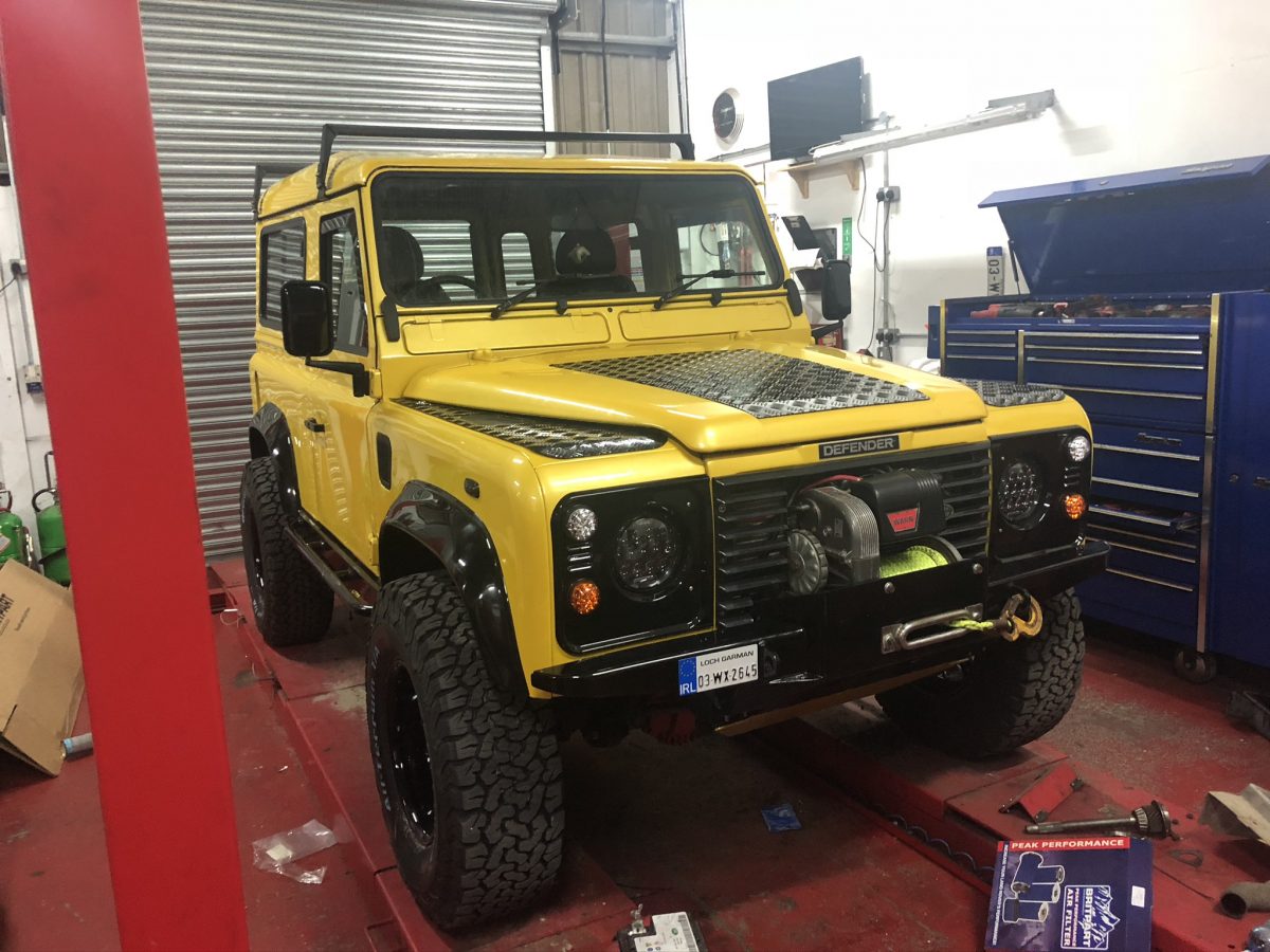 Our Yellow Defender 90 – Stryker Landrover